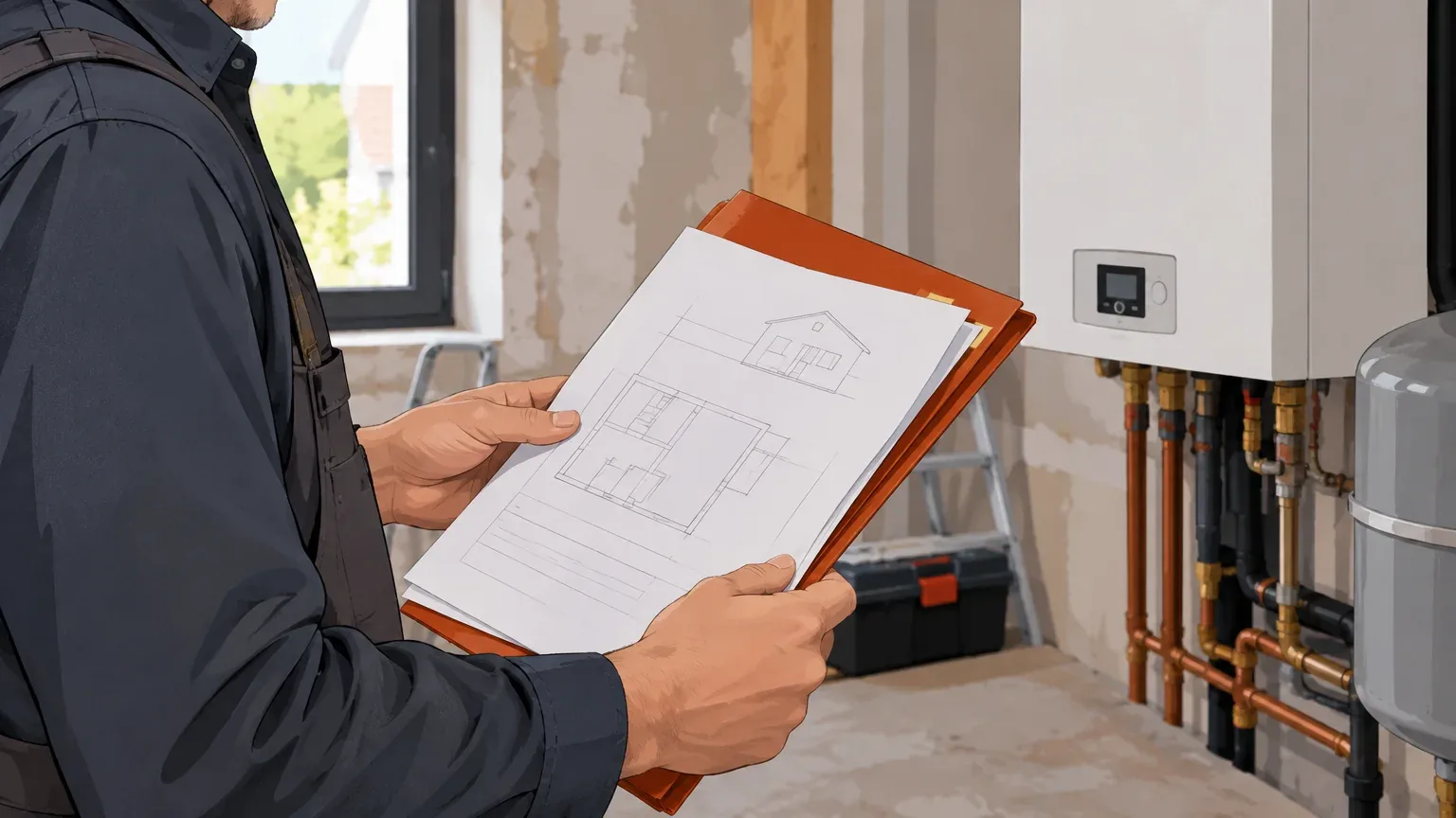 Un professionnel examine les informations d’un projet de rénovation globale